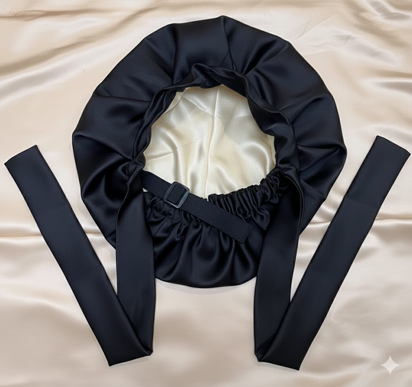 Shop Adjust N Tie Satin Bonnet