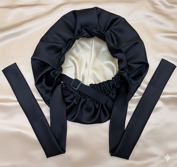 Shop Adjust N Tie Satin Bonnet