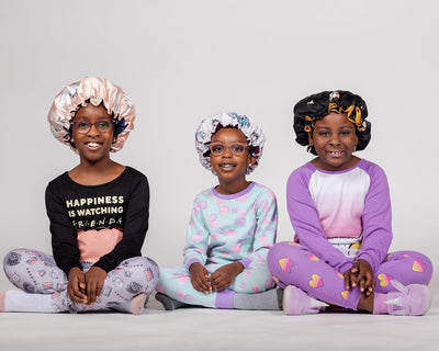 Kids satin lined shower cap