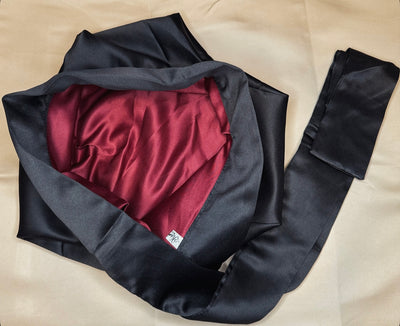 Black and red tie bonnet